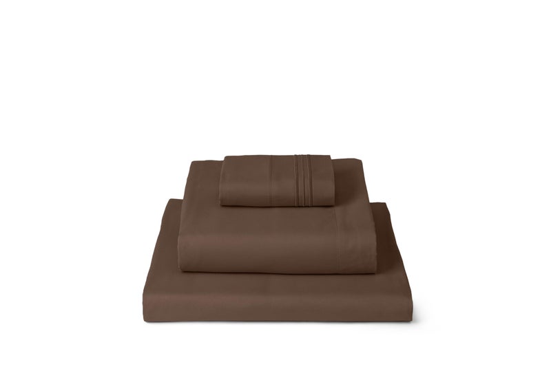 Mellanni Twin XL Sheets Set - 3 PC Iconic Collection Bedding - Hotel Luxury, Extra Soft, Cooling Bed Sheets - Wrinkle, Fade, Stain Resistant (Twin Extra Long, Brown) - Image 1